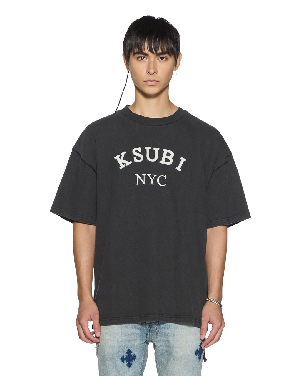 MENS LAYBEL EKCESS SS TEE WASHED BLACK TEES