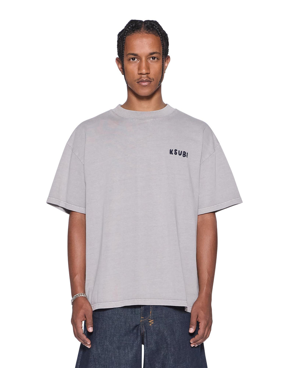 Mens Mechanic Ekcess Ss Tee Krete Oversized Tees - Grey