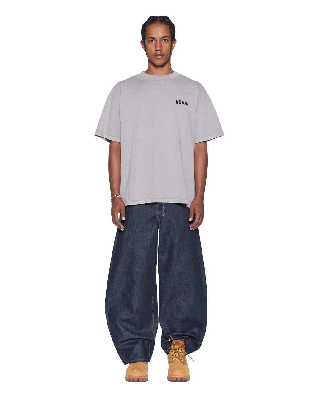 Mens Mechanic Ekcess Ss Tee Krete Oversized Tees - Grey