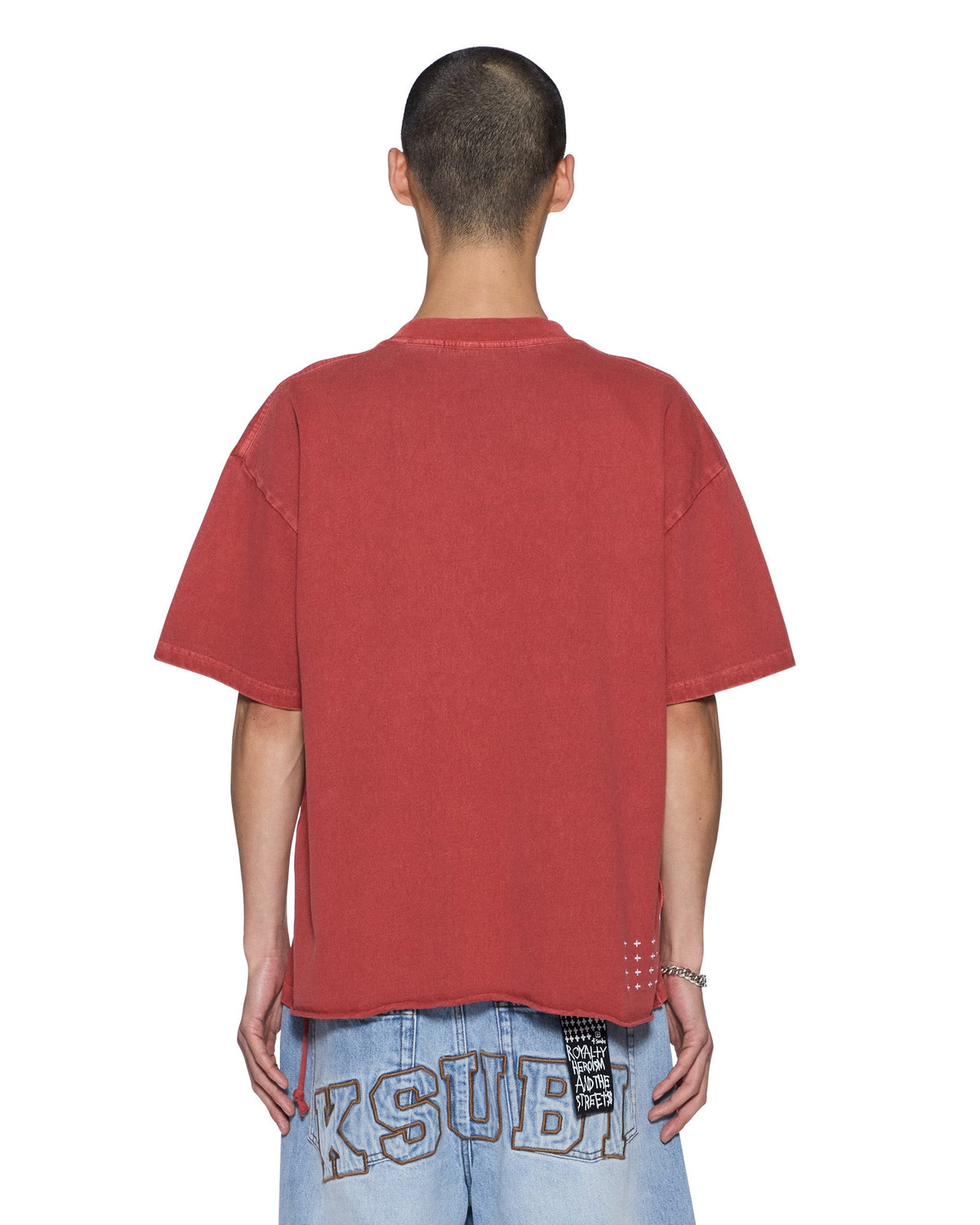 Mens Podiumekcess Ss Tee Roseblood Oversized Tees - Red