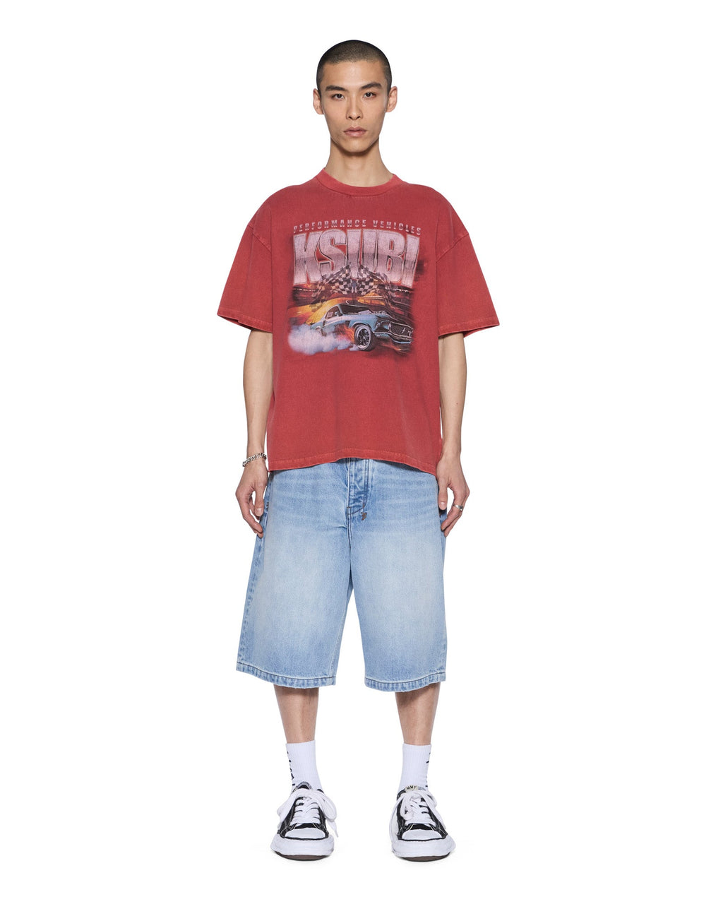 Mens Podiumekcess Ss Tee Roseblood Oversized Tees - Red