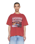 Mens Podiumekcess Ss Tee Roseblood Oversized Tees - Red
