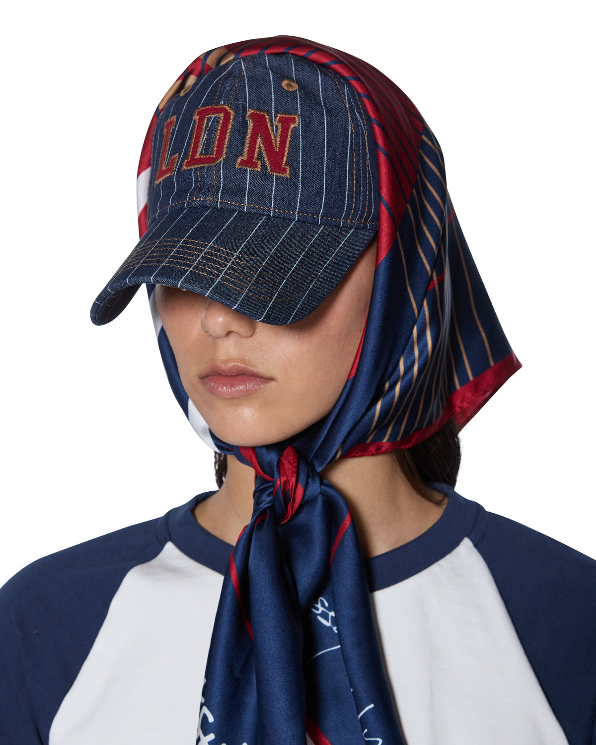 KSUBI X LISSY RODDY SILK SCARF NAVY ACCESSORIES