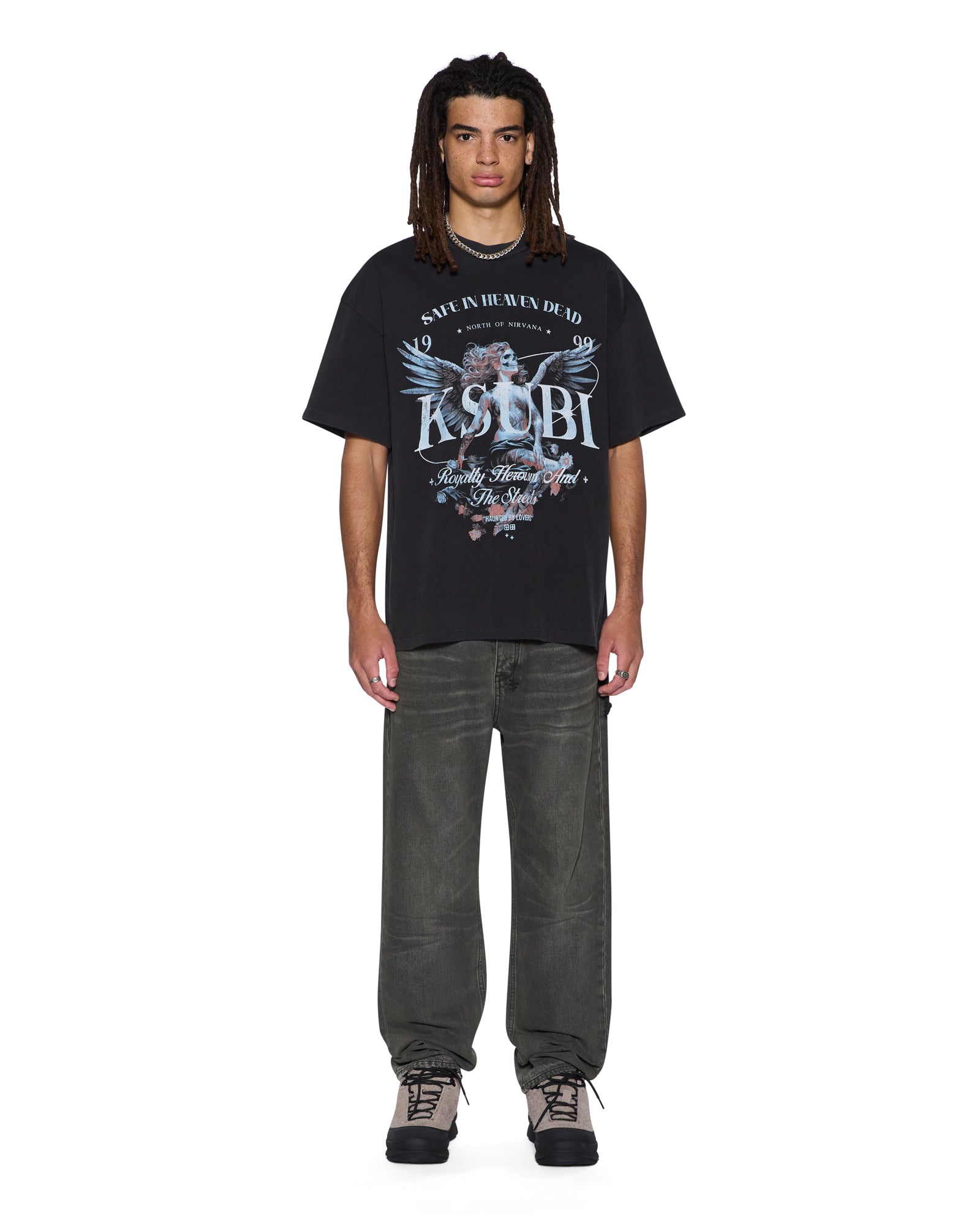 MENS  SPIRIT EKCESS SS TEE ACID BLACK OVERSIZED TEES
