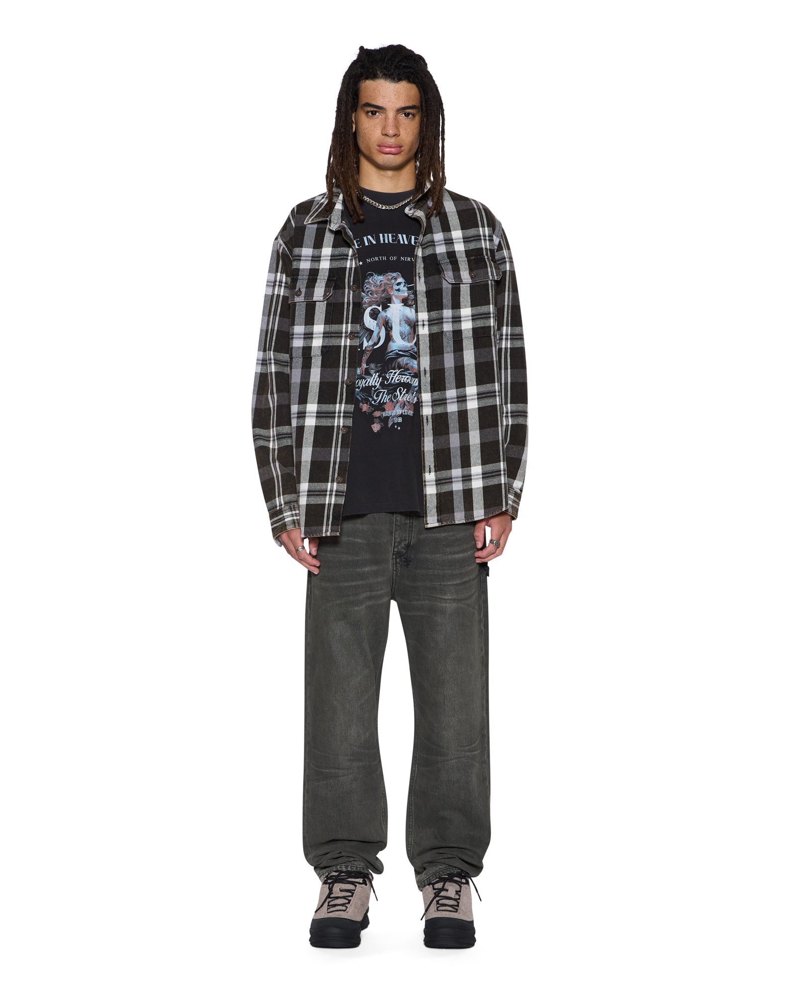 MENS  SPIRIT EKCESS SS TEE ACID BLACK OVERSIZED TEES