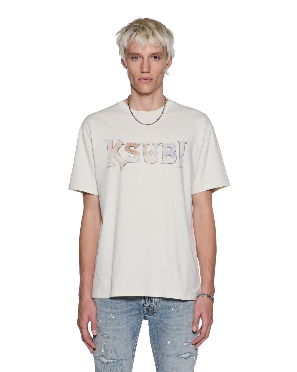 MENS DEATH SNAKE BIGGIE SS TEE ANTIQUE WHITE TEES