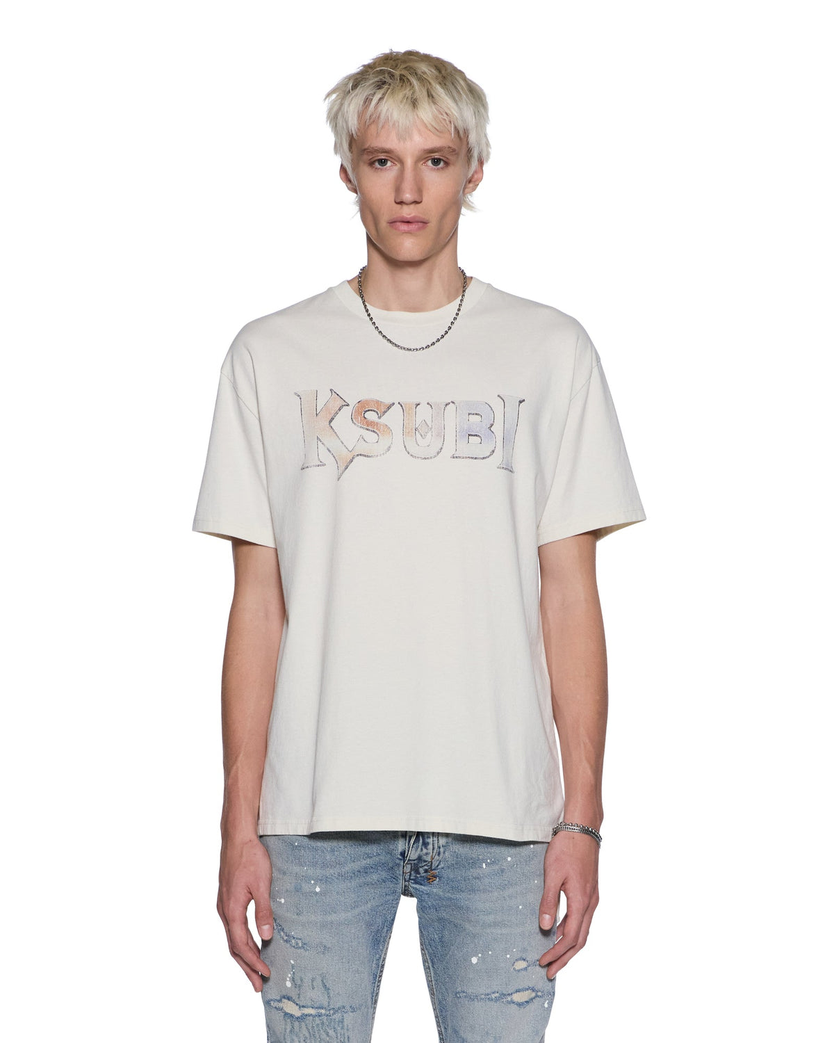 MENS DEATH SNAKE BIGGIE SS TEE ANTIQUE WHITE TEES