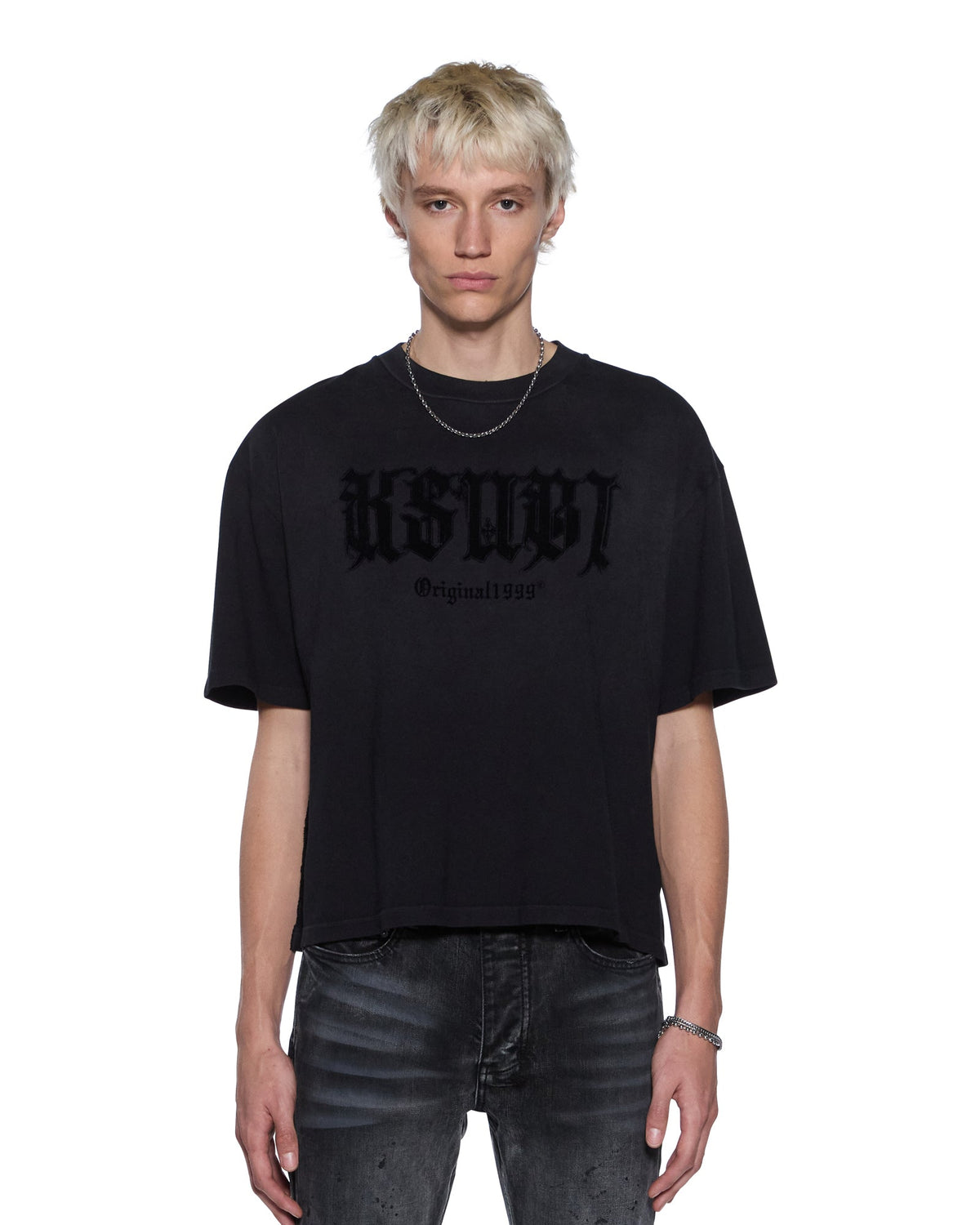 Mens Kstudio Halen Ss Tee Black Fade Baggy Tees - Black