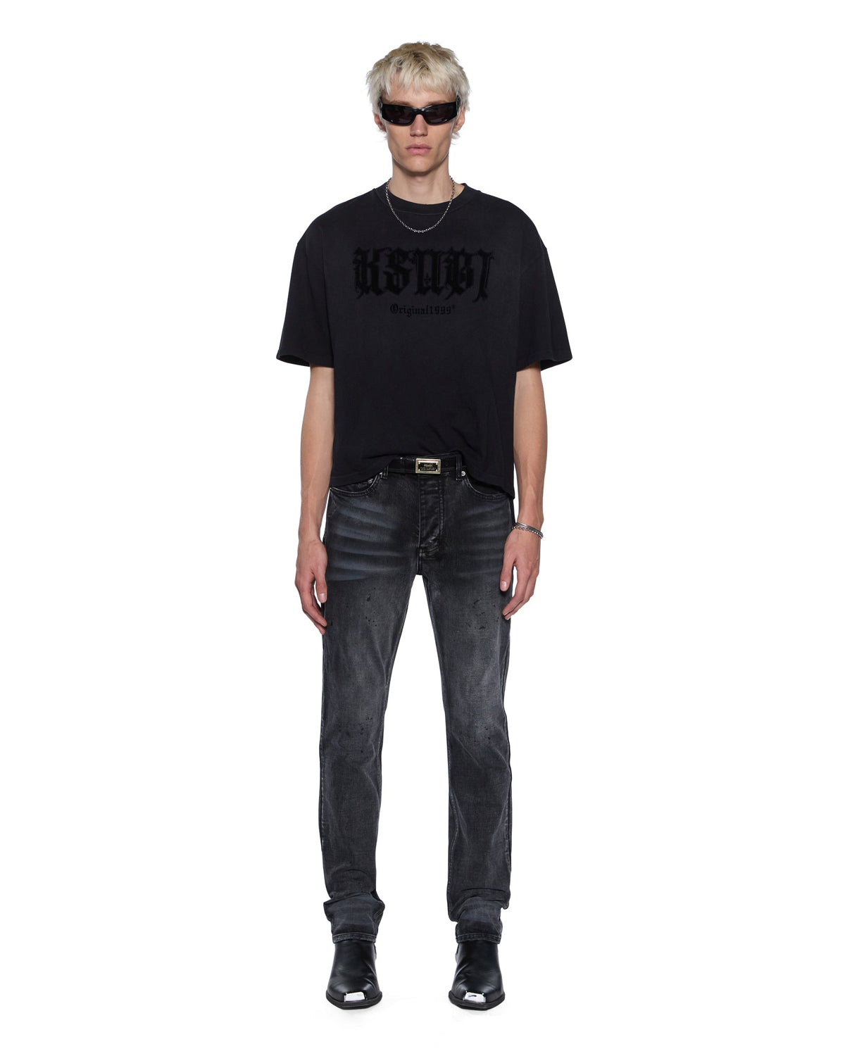 Mens Kstudio Halen Ss Tee Black Fade Baggy Tees - Black
