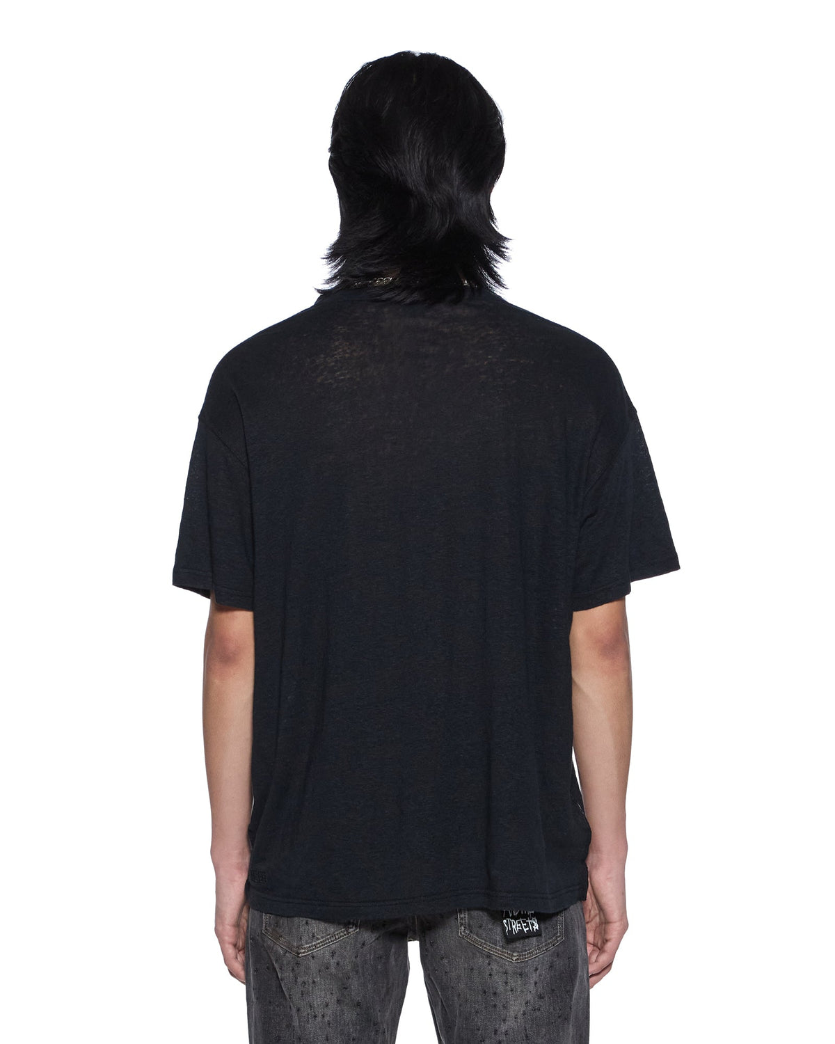 MENS SID LINEN SS TEE JET BLACK TEES