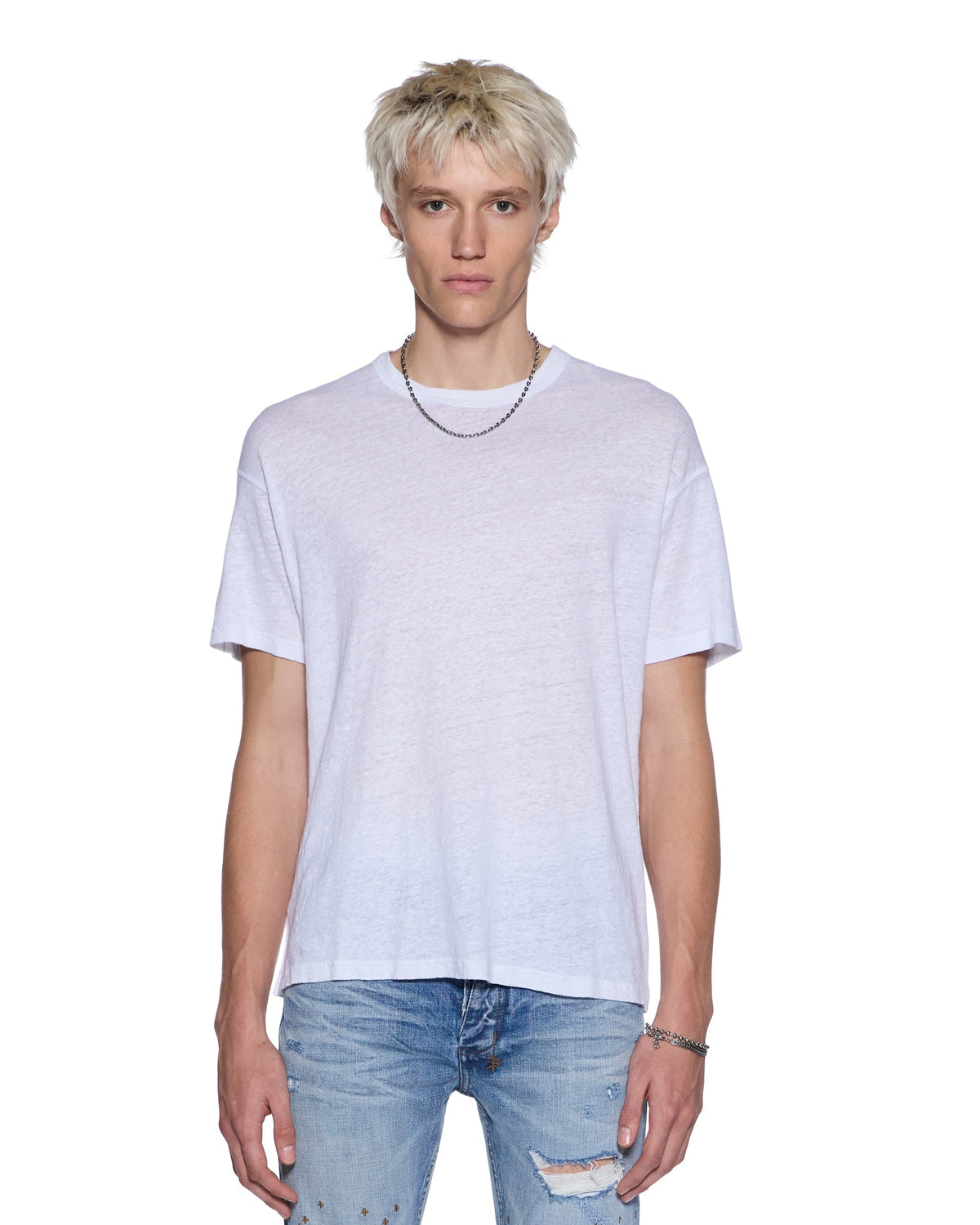 SID LINEN SS TEE WHITE