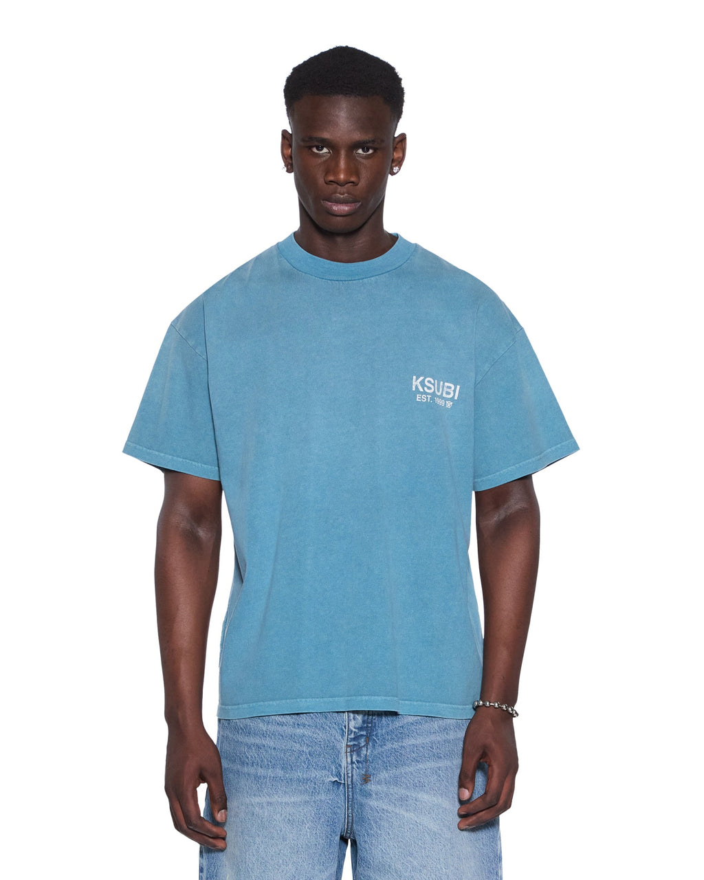 Mens State Ekcess Ss Tee Titan Oversized Tees - Blue
