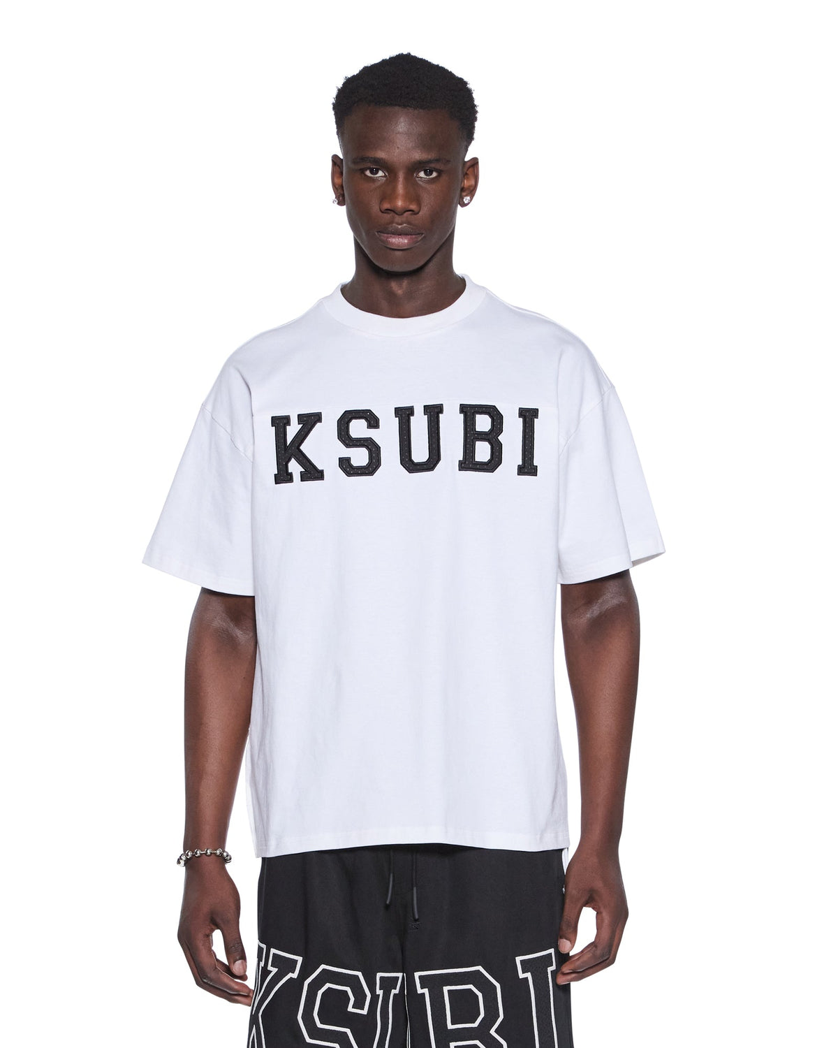 Mens Touchdown Ekcess Ss Tee Vintage White Oversized Tees - Beige