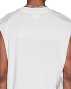 Mens Intruder Cut Off Vintage White Oversized Tees - White