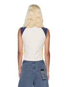 WOMENS KSB BABY TANK NAVY WHITE TEES