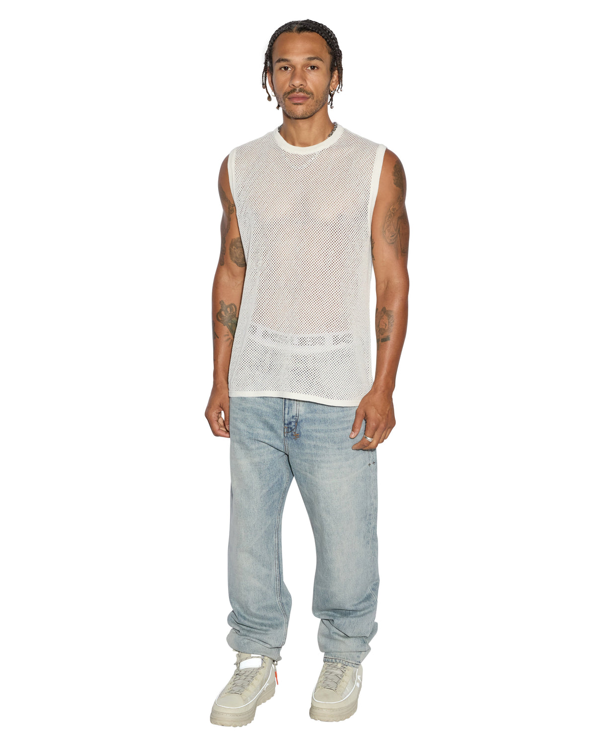 MENS NETWORTH TANK WHITE TEES