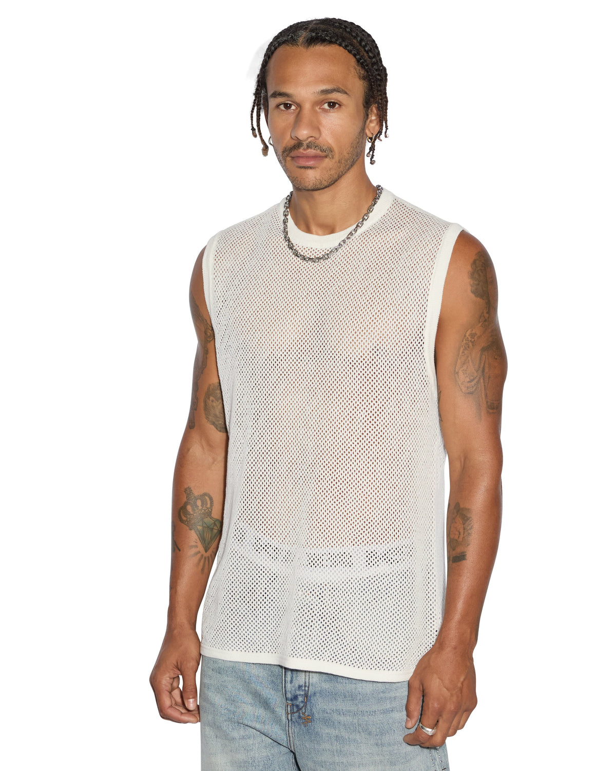 MENS NETWORTH TANK WHITE TEES