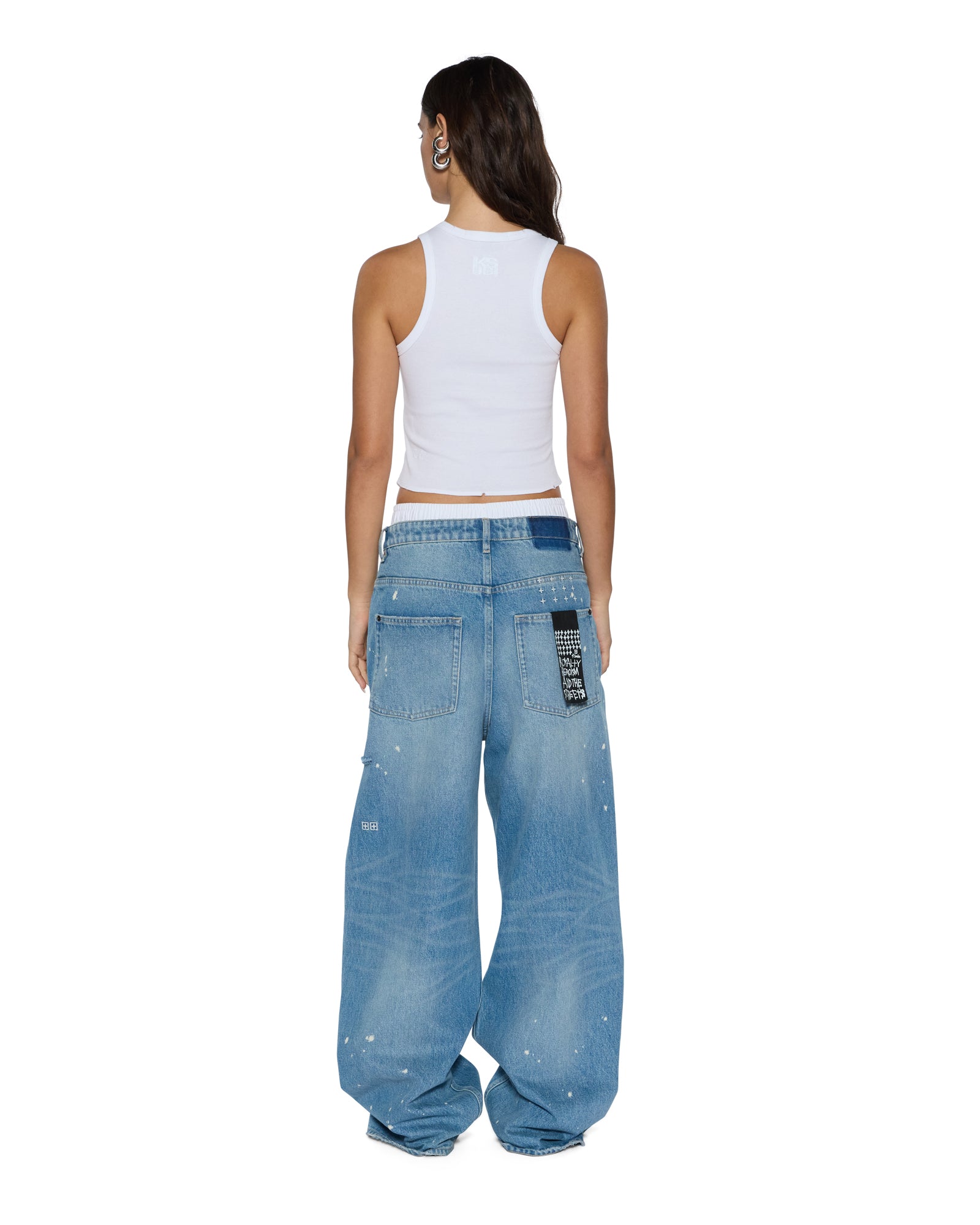 WOMENS  ORIGIN TANK GARTER WHITE FITTED FASHION TOPS