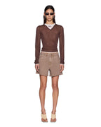 Womens Uptown Short Stone Tan Relaxed Walkshorts - Beige