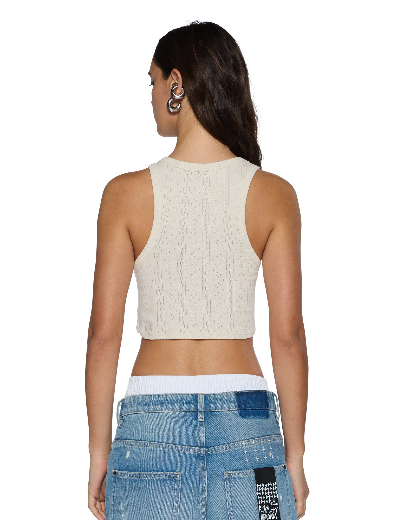 WOMENS  SOTT ORIGIN CROP TANK CREAM FITTED FASHION TOPS
