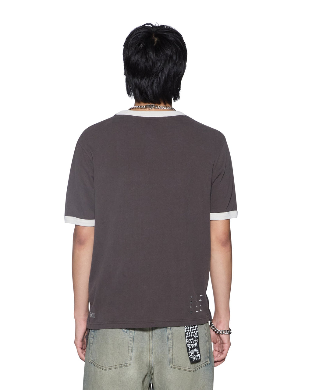 MENS HOLIDAY RINGER SS TEE FADED BLACK TEES