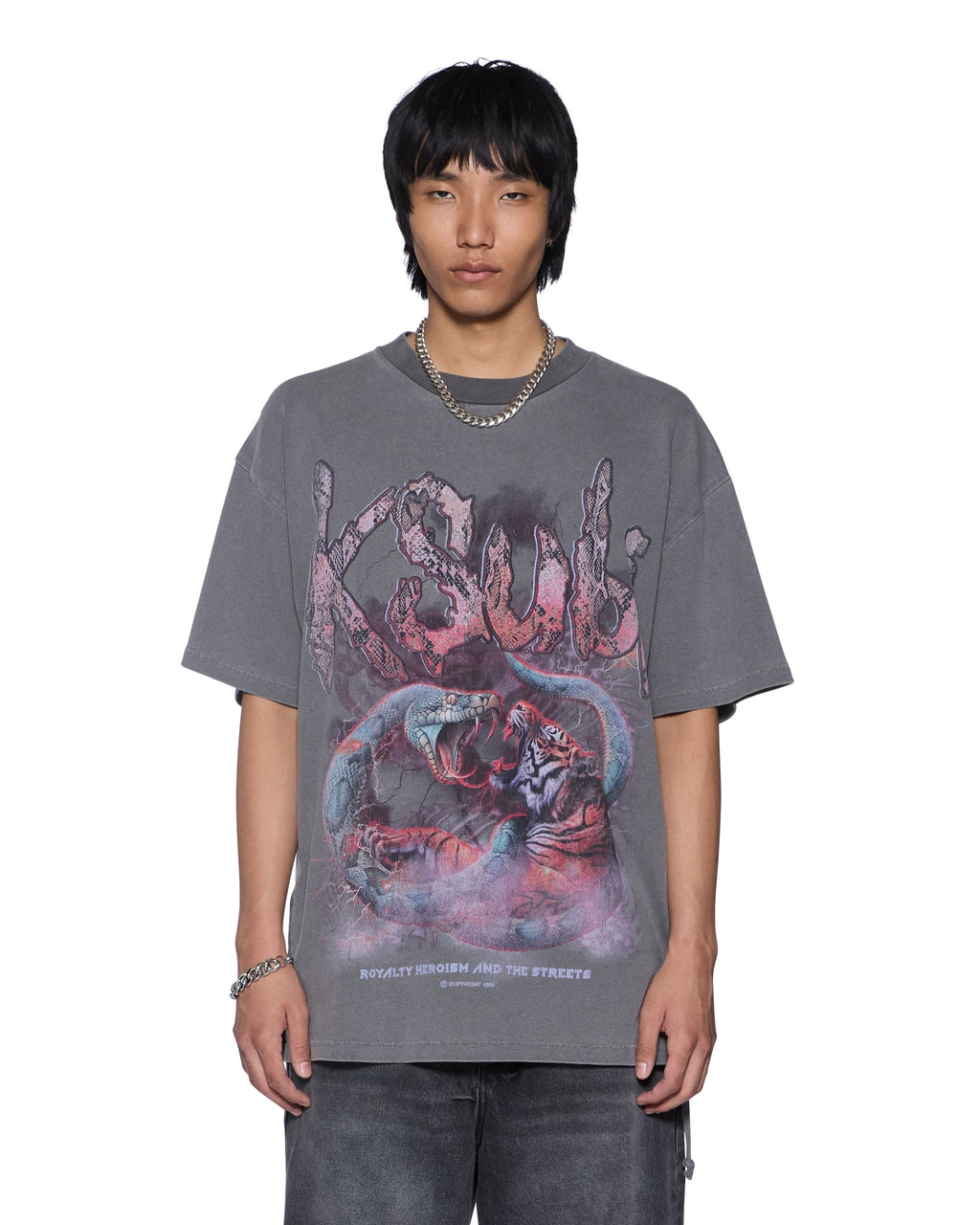MENS KNOTTED EKCESS SS TEE CHARCOAL TEES
