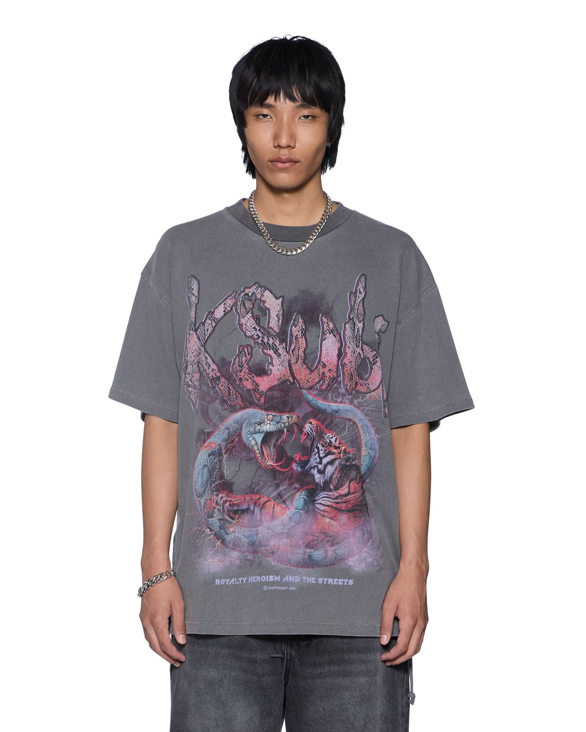 MENS KNOTTED EKCESS SS TEE CHARCOAL TEES