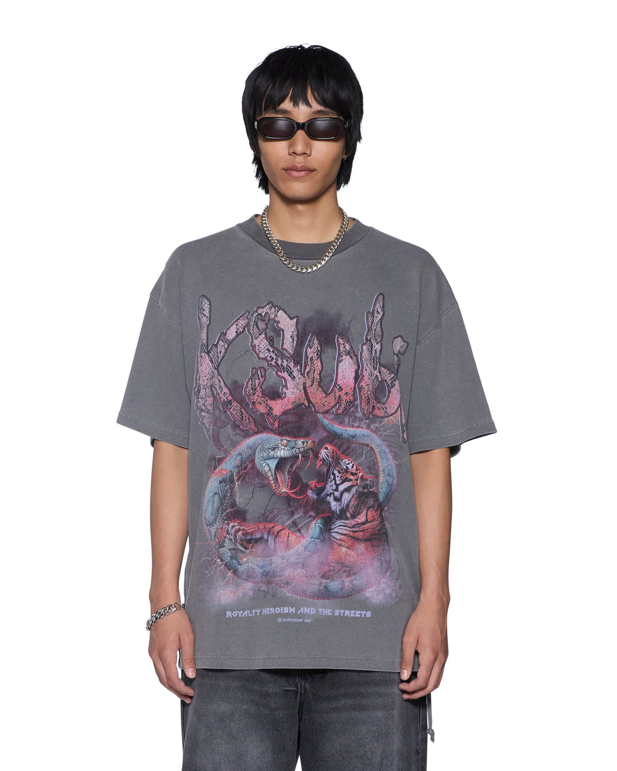 MENS KNOTTED EKCESS SS TEE CHARCOAL TEES