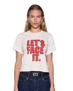 WOMENS LETS FACE IT SHRUNKEN SS TEE BONE TEES