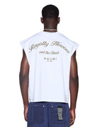 MENS ROYALTY HALEN CUT OFF TRU WHITE TEES