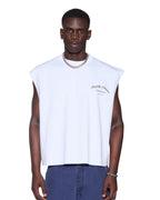 MENS ROYALTY HALEN CUT OFF TRU WHITE TEES