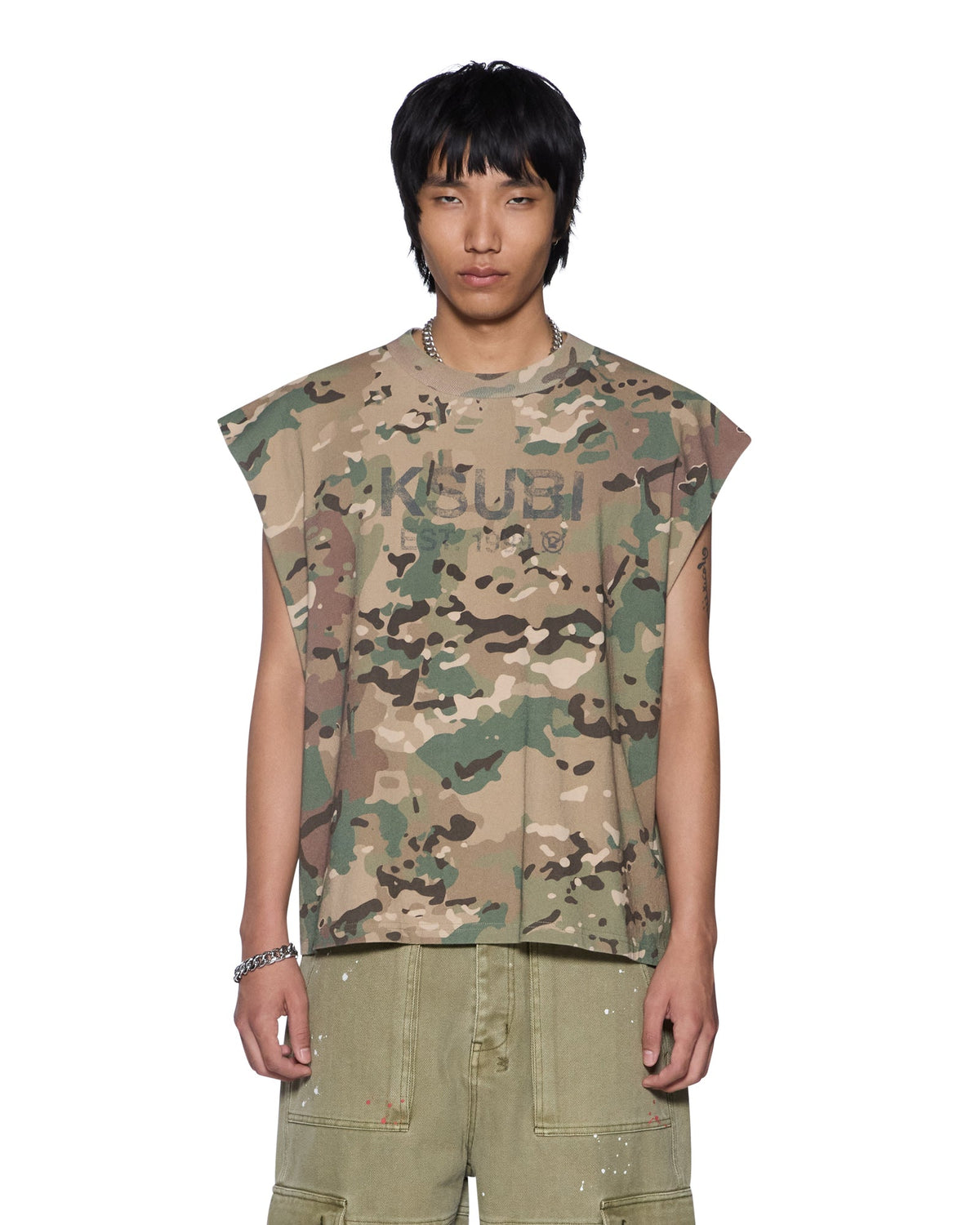 MENS STATE EKCESS CUT OFF WOODLAND TEES