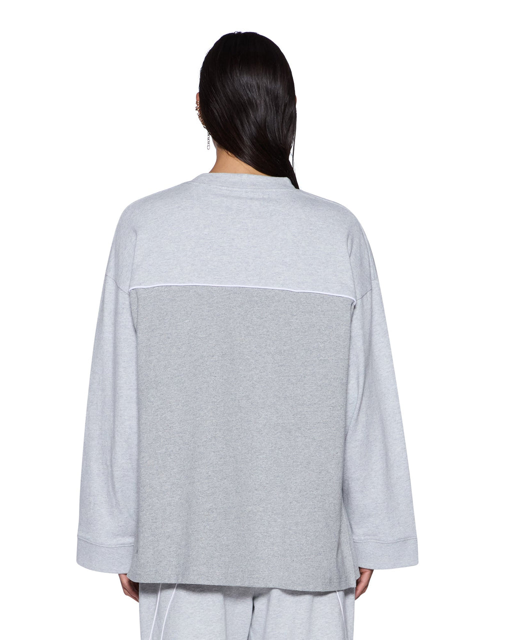 WOMENS VARSITY BOYFRIEND LS TEE GREY TEES