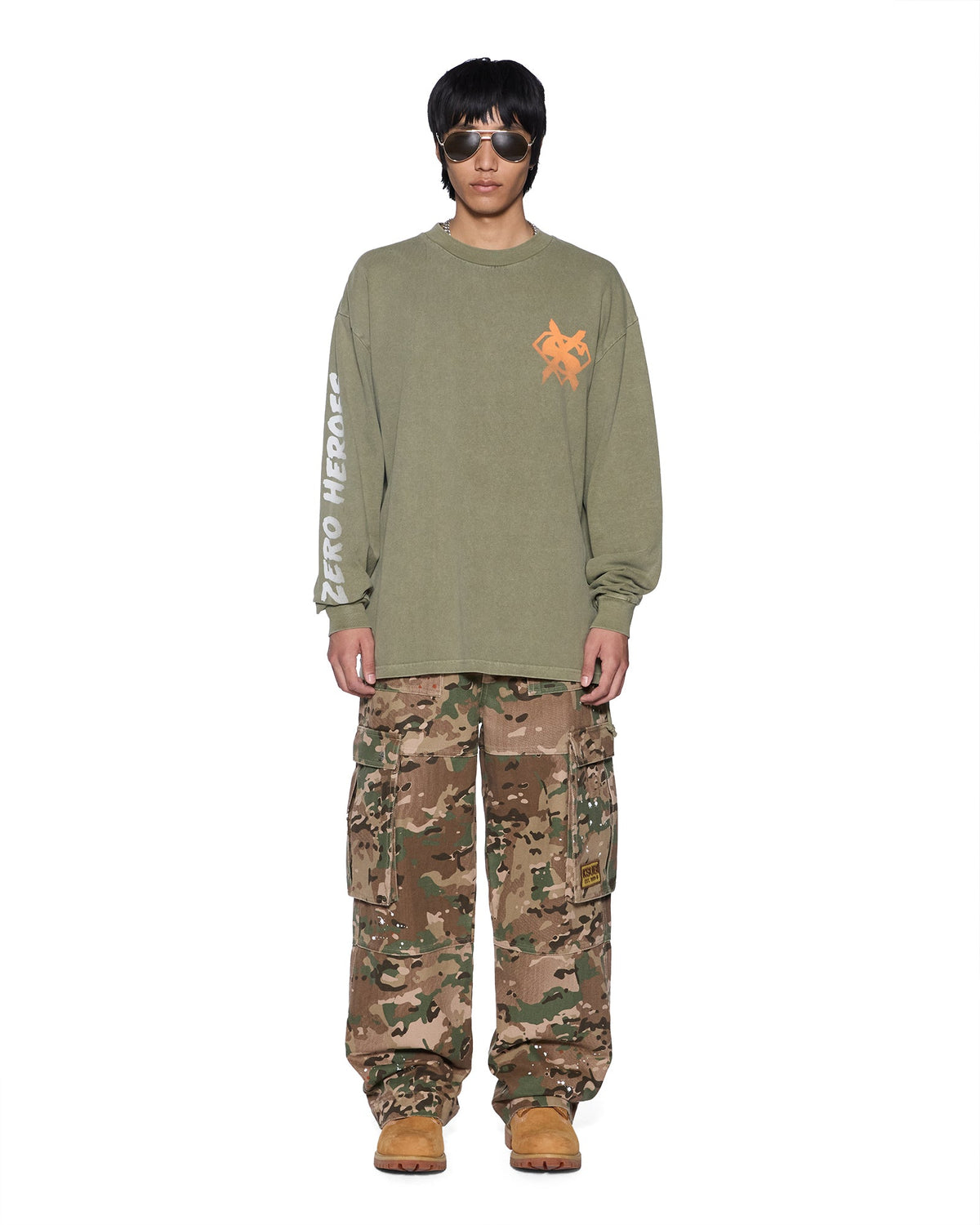 MENS ZERO HEROES LS TEE MILITANT TEES