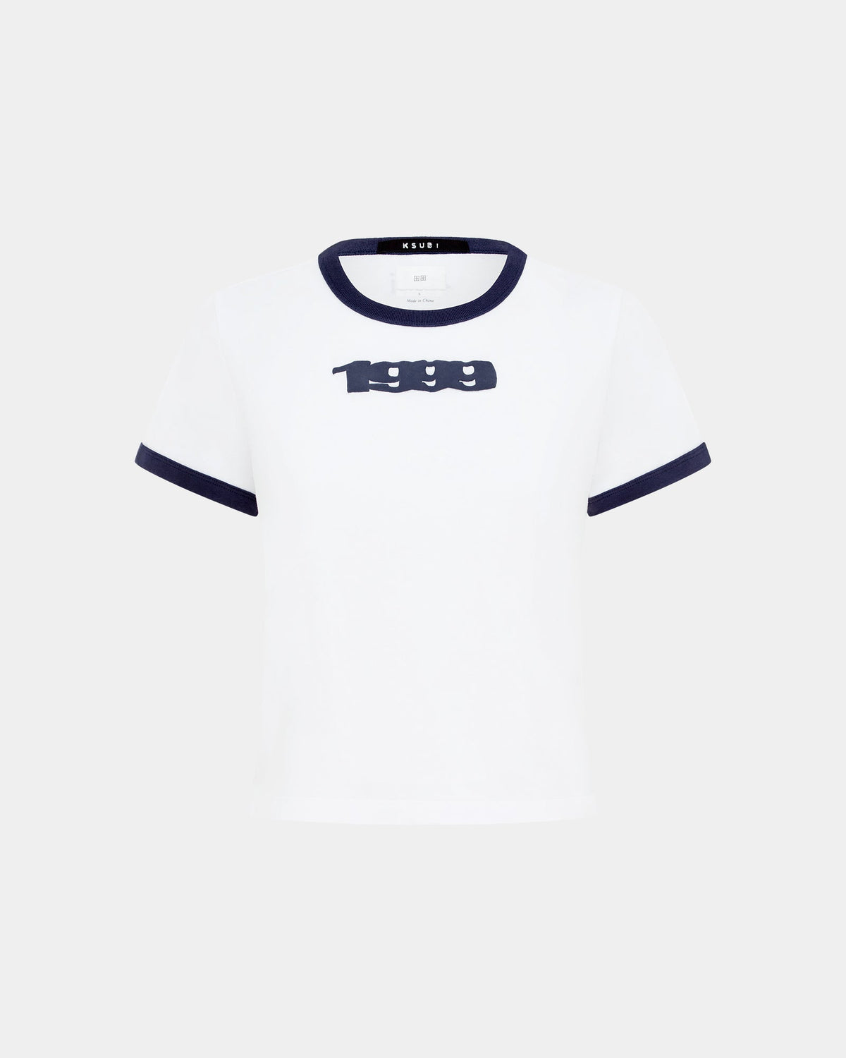 WOMENS 1999 MINI SS TEE WHITE NAVY TEES