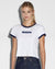 WOMENS  1999 MINI SS TEE WHITE NAVY REGULAR TEES