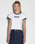 WOMENS  1999 MINI SS TEE WHITE NAVY REGULAR TEES