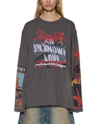WOMENS ALTAR LS BOYFRIEND TEE CHARCOAL TEES