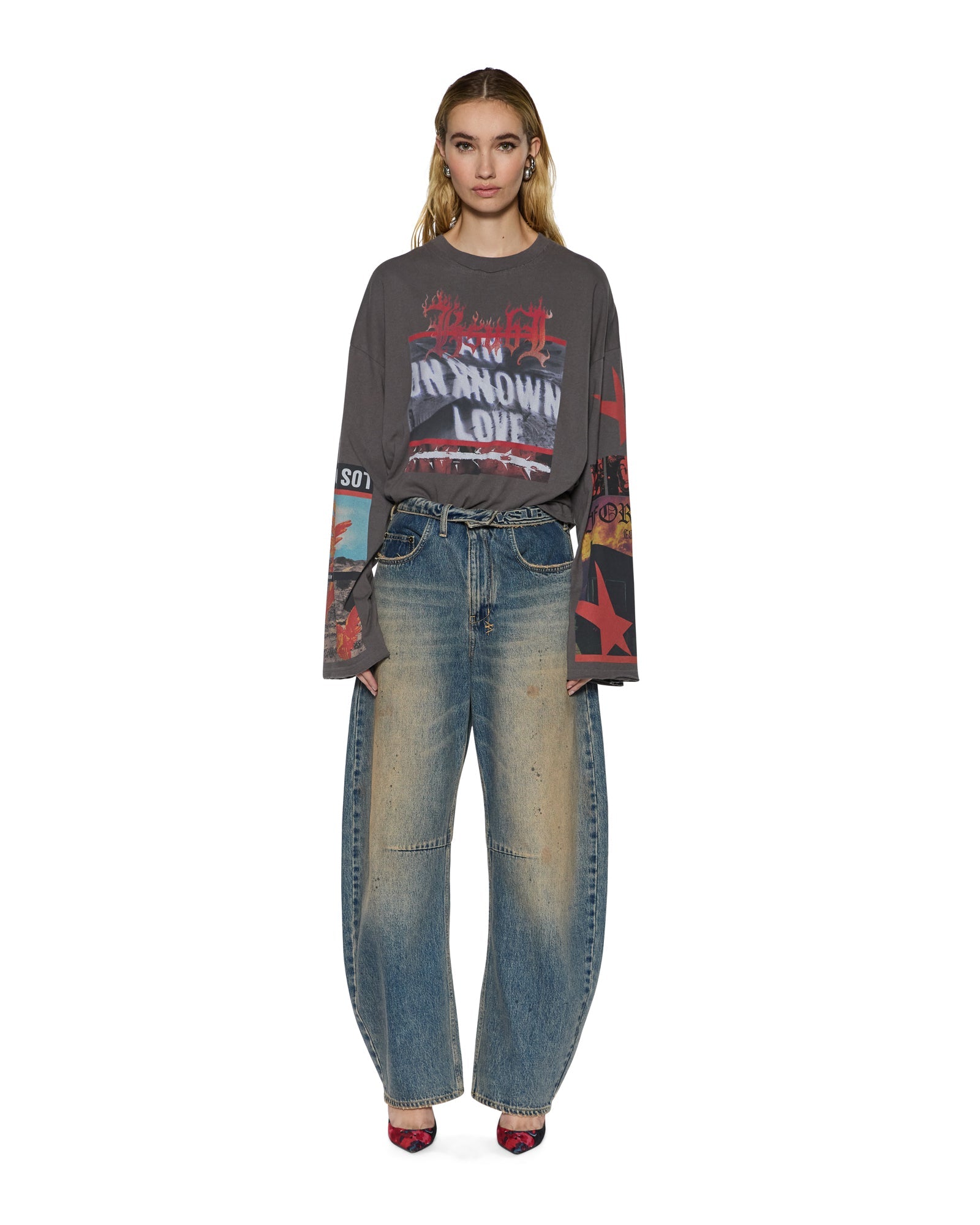 WOMENS  BARREL JEAN DUNE BARREL LEG DENIM JEANS