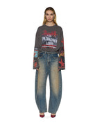 WOMENS ALTAR LS BOYFRIEND TEE CHARCOAL TEES