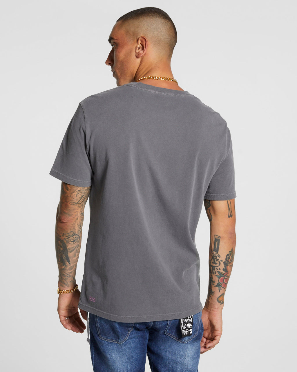 Mens Deranged Kash Ss Tee Charcoal Regular Tees - Grey