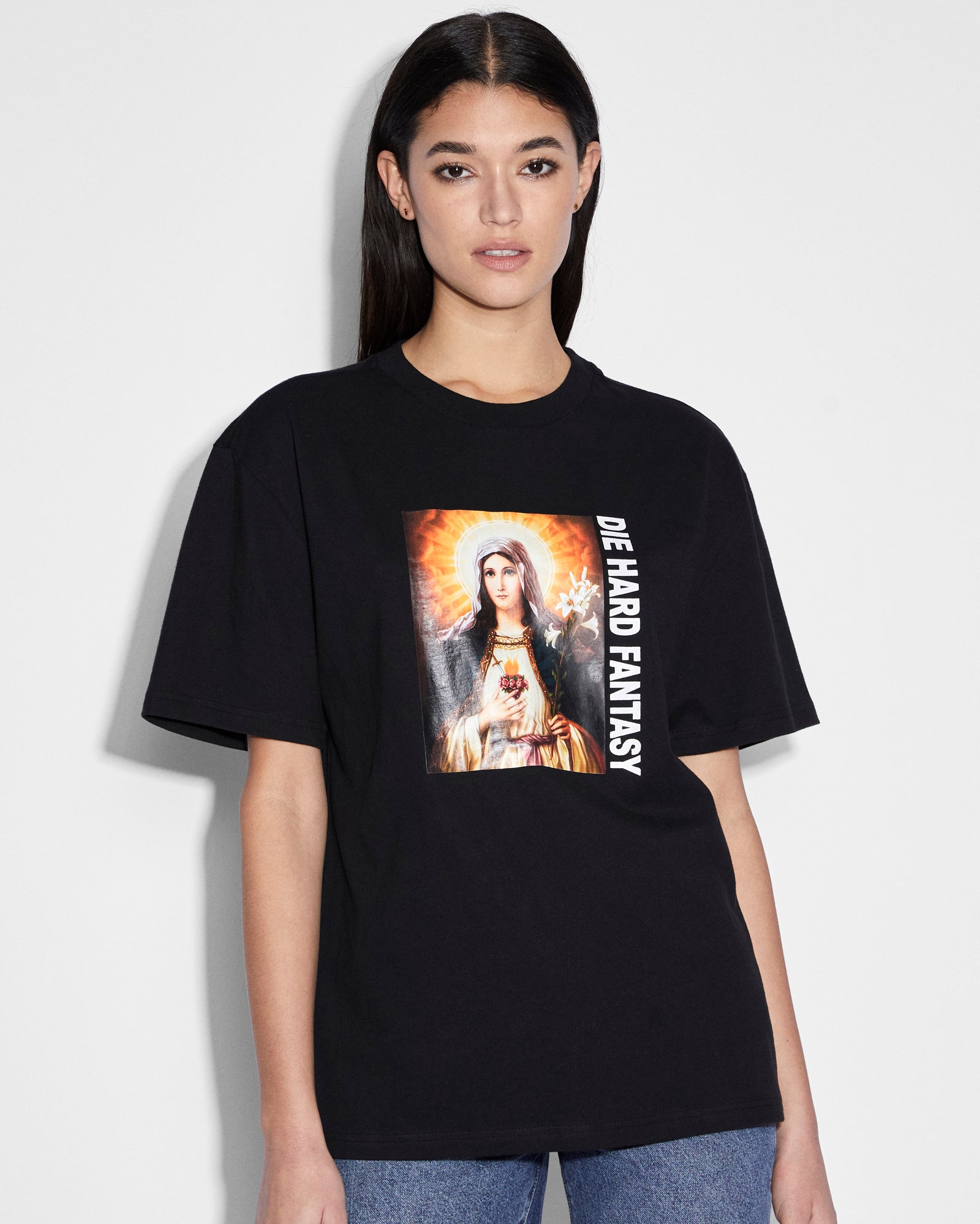 WOMENS  DIE HARD OH G SS TEE BLACK OVERSIZED TEES