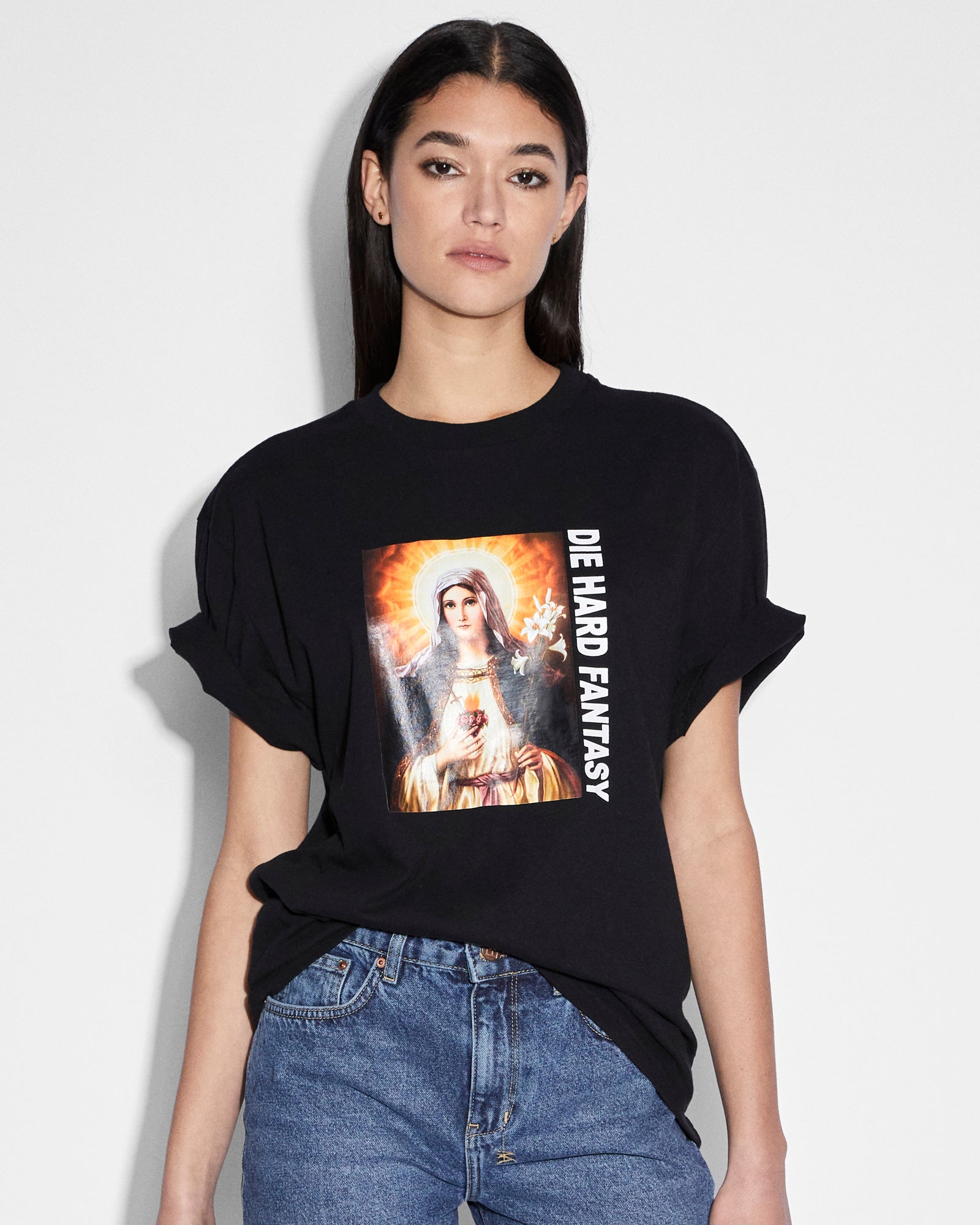WOMENS  DIE HARD OH G SS TEE BLACK OVERSIZED TEES