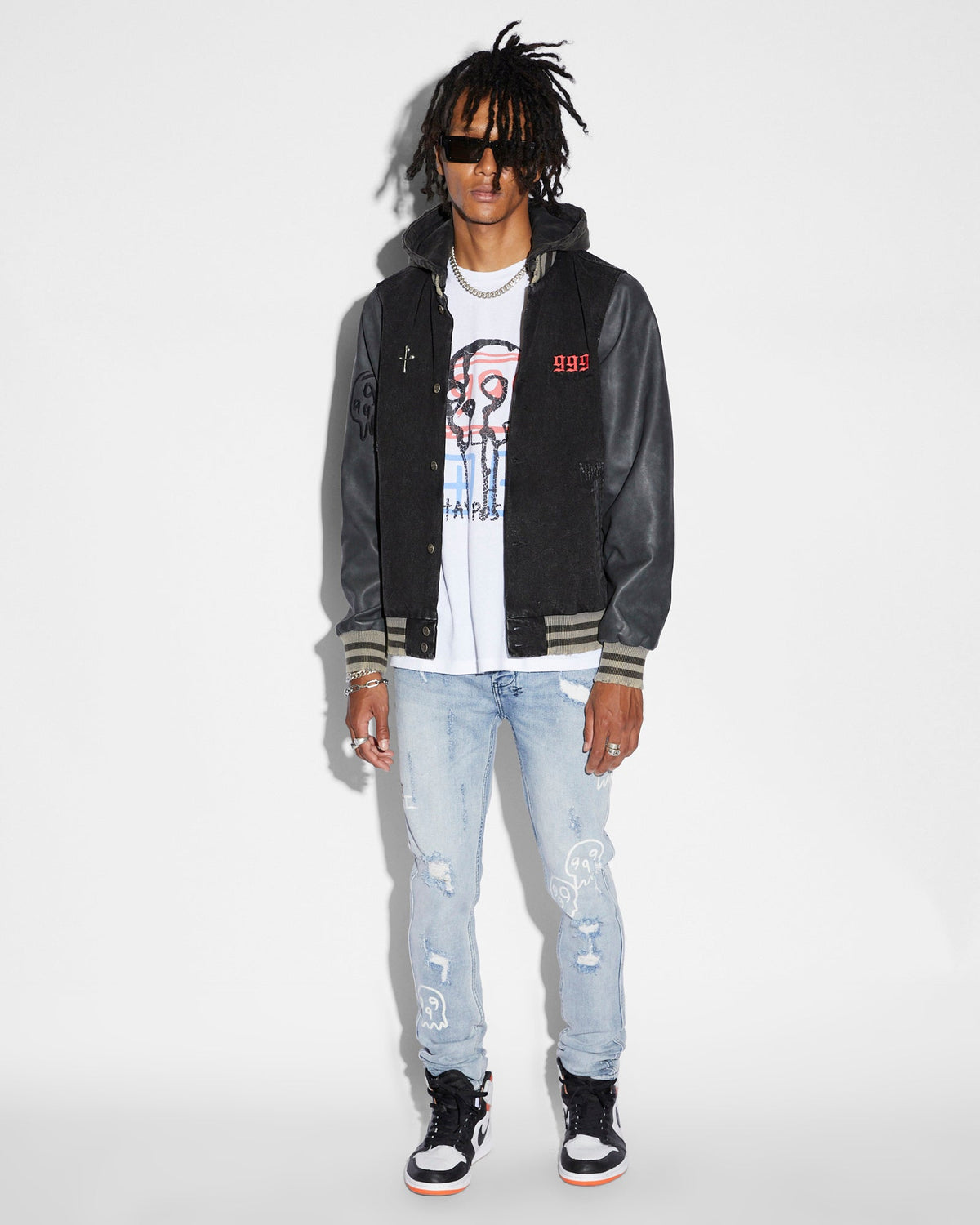 Mens Juice Wrld Kash Ss Tee Vintage White Regular Fleece - White