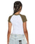 WOMENS  KSB BABY RINGER SS TEE KHAKI/WHITE FITTED TEES