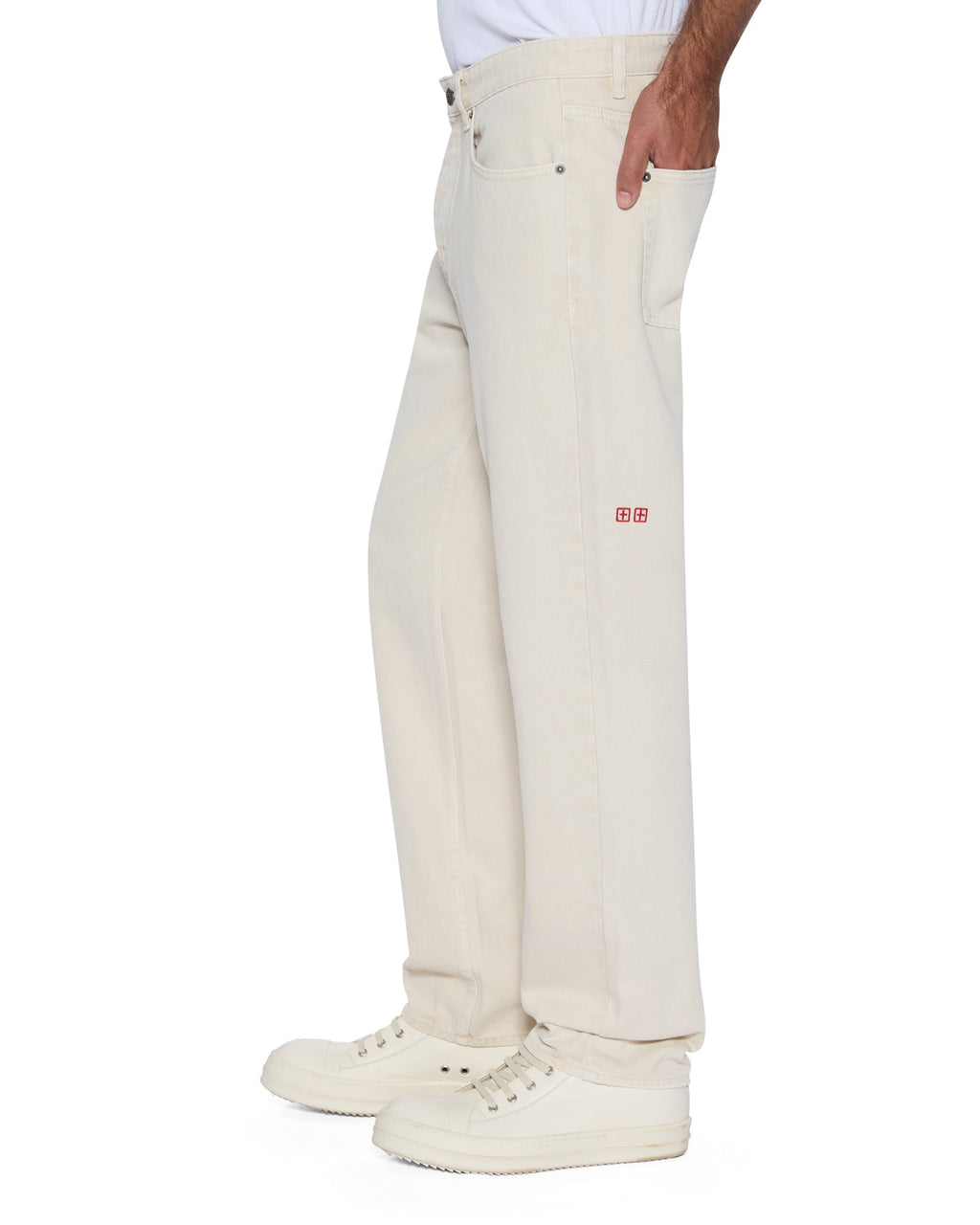 MENS HAZLOW ECRU DENIM JEANS