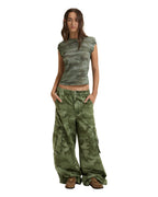 Womens Sheer Rib Camo Slim Tee Fitted Tees - Multi Colour
