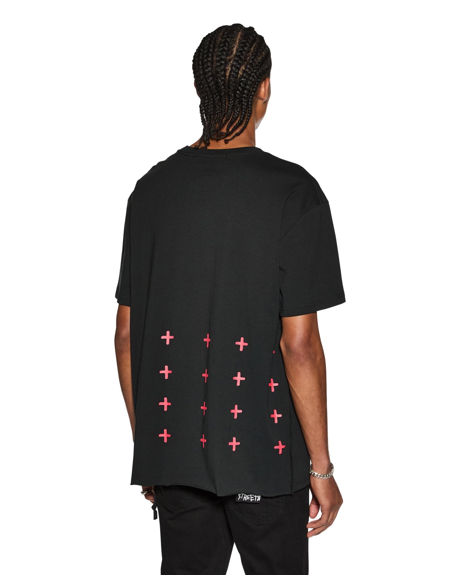 MENS  4X4 BIGGIE SS TEE BLACK/RED OVERSIZED TEES