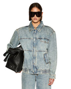 Womens Aria Bomber Youth Relaxed Jackets - Denim