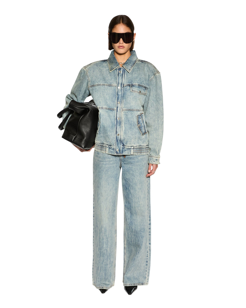 Womens Aria Bomber Youth Relaxed Jackets - Denim